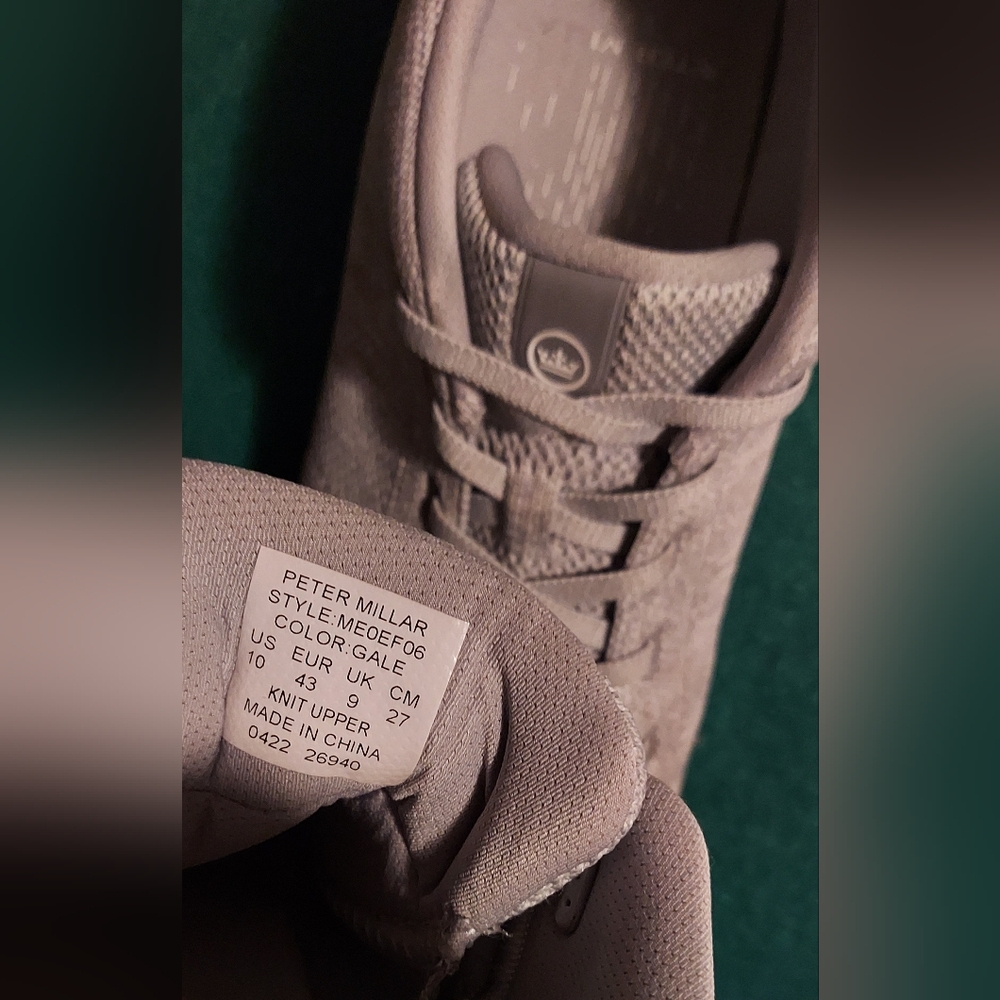 PETER MILLAR GLIDE V3 ME0EF06 MEN'S GALE GRAY KNIT CASUAL LACEUP OXFORDS SIZE 10 - Picture 15 of 15